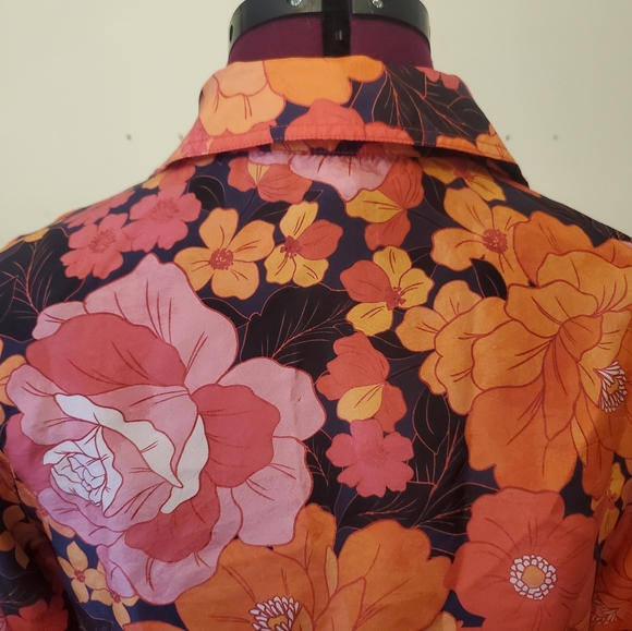 Johnny Was Becca 100% Silk Floral Button-Up L/S Embroidered Blouse Sz XS - Picture 7 of 13